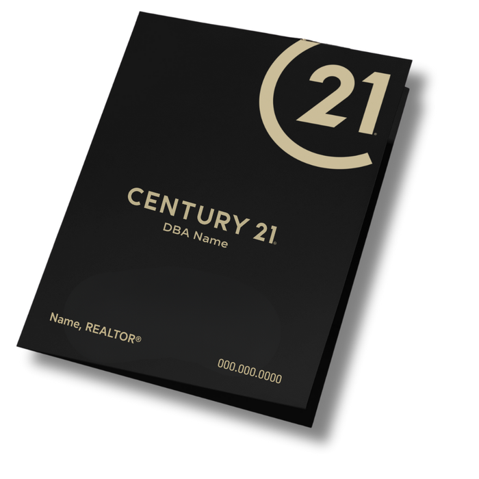 250 pcs Black Linen Folder with Gold Foil - Personalized