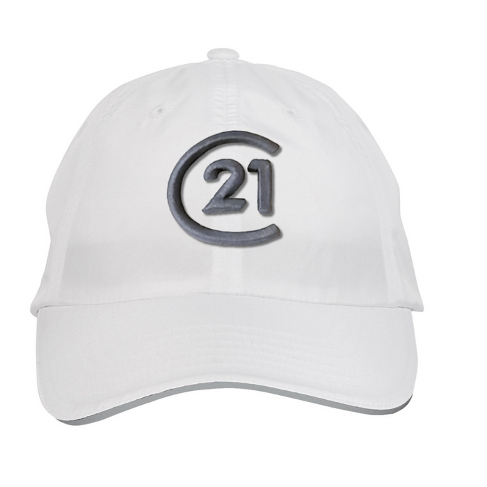 White 3D Seal Hat with Reflective Sandwich
