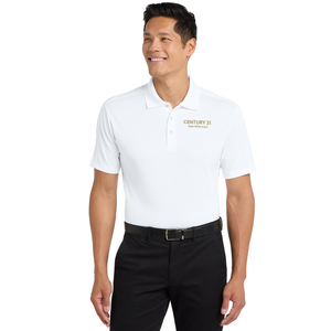 Mens Diamond Jacquard Polo, White | New Millennium