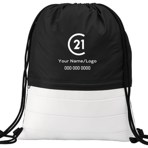 Puffy Nylon Drawstring Backpack - Personalized