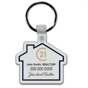 White PVC House Keychain - Personalized